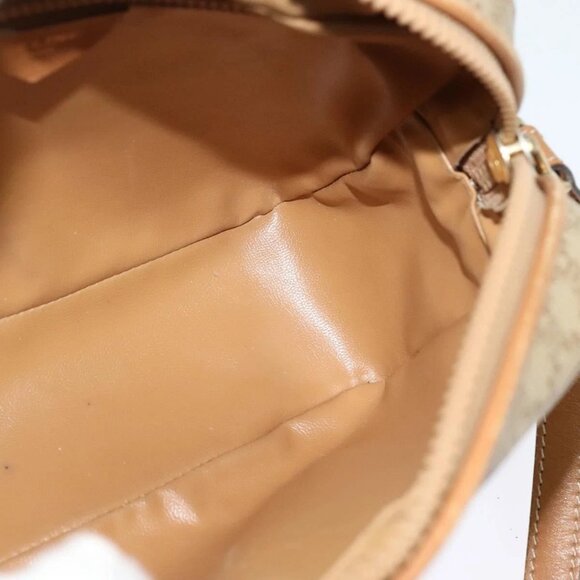 CELINE Macadam Canvas Shoulder Bag PVC Beige Gold Auth 126031 - Picture 12 of 16